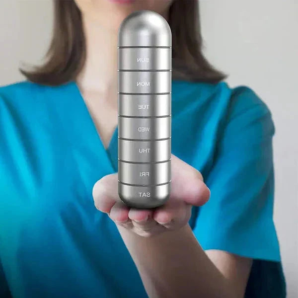 Waterproof Daily Pill Box with 7 Day Organizer