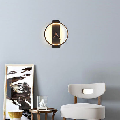 Contemporary Round LED Wall Clock Lamp - Cofik
