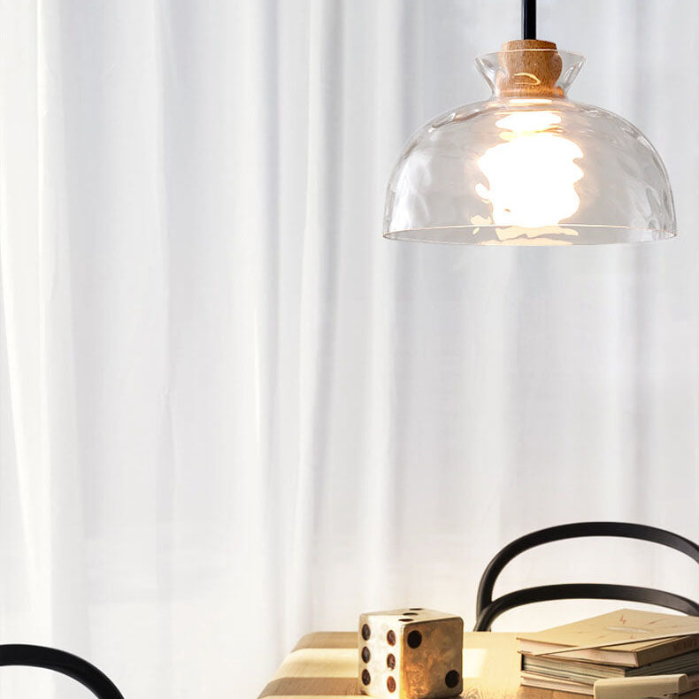 Stylish Wooden Glass Pendant Ceiling Light