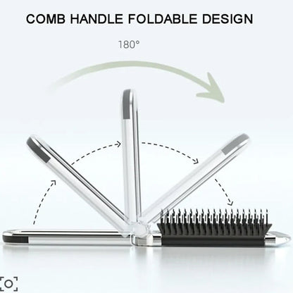 Portable Compact Travel Hair Brush Mirror
