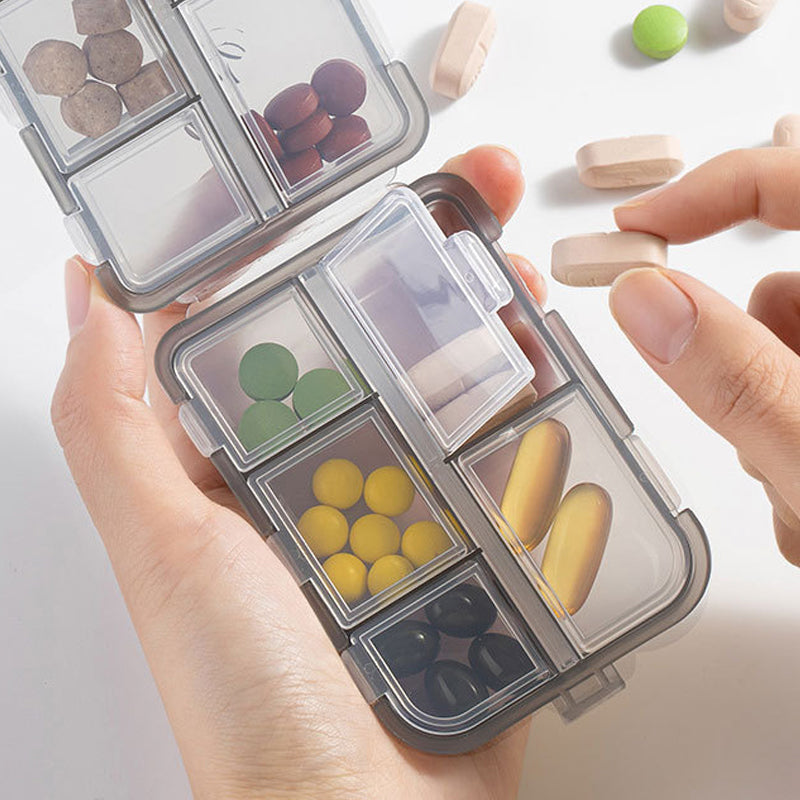 Portable Pill Box Case with 161 Custom Labels