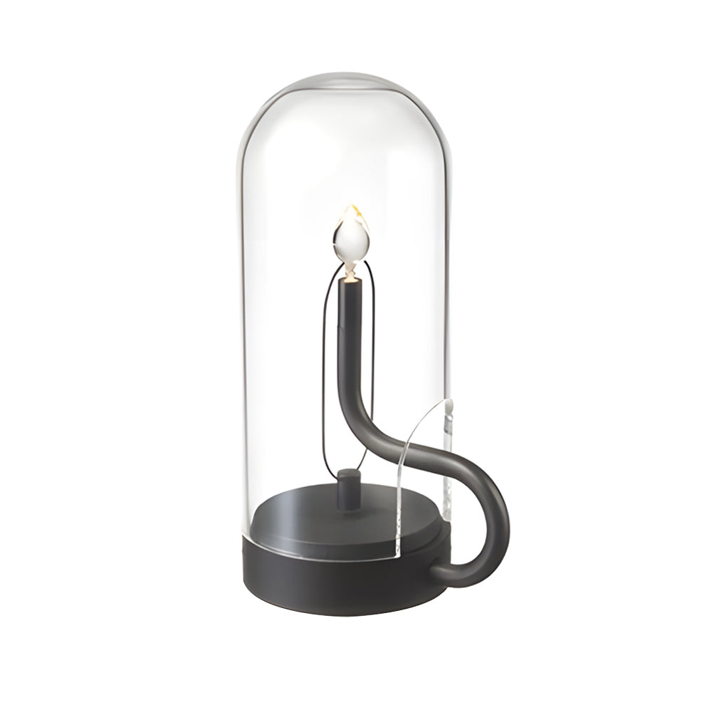 Elegant Glass Dome LED Candle Table Lamp