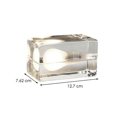 Simple Glass Desk Lamp with Clear Cube Shade