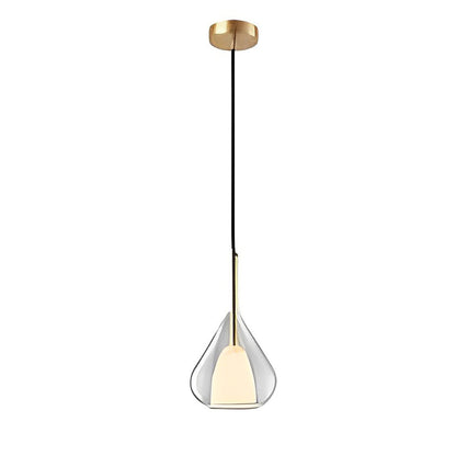 Modern Glass Pendant Light with Raindrop Shade