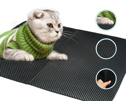 Practical Double Layer Kitty Litter Catcher Mat