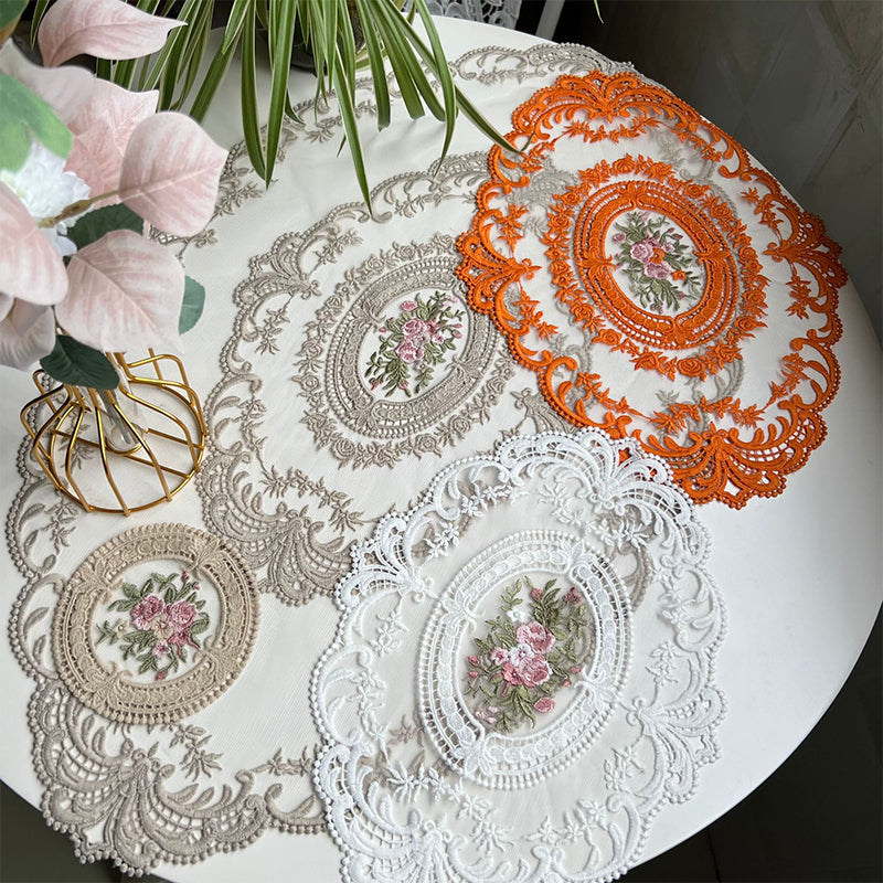 Delicate Floral Crochet Table Doily Set