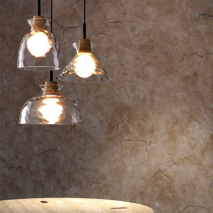 Stylish Wooden Glass Pendant Ceiling Light