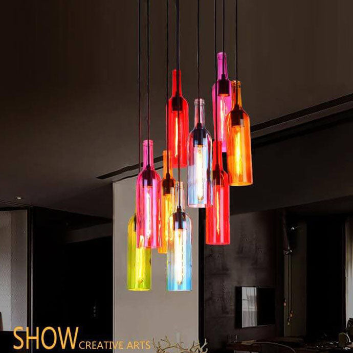Colorful Glass Pendant Lamp for Home Office