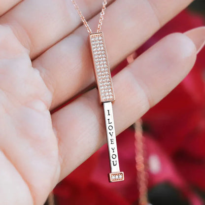 Invisible Love Message Bar Necklace