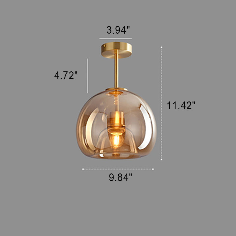 Modern Smoke Gray Glass Light Fixture