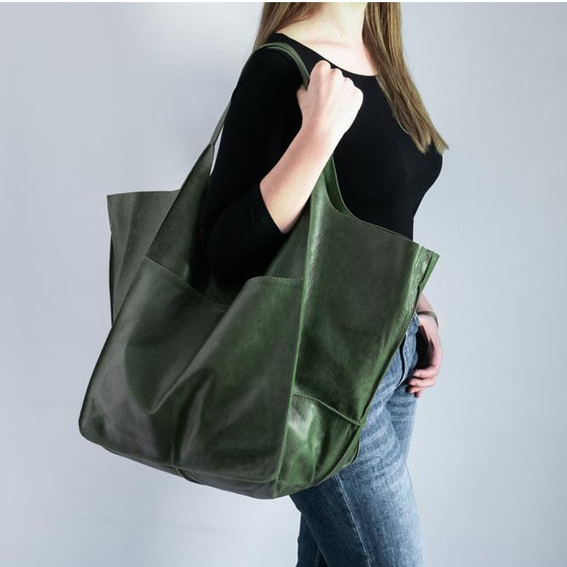 Large Genuine Leather Travel Tote Bags