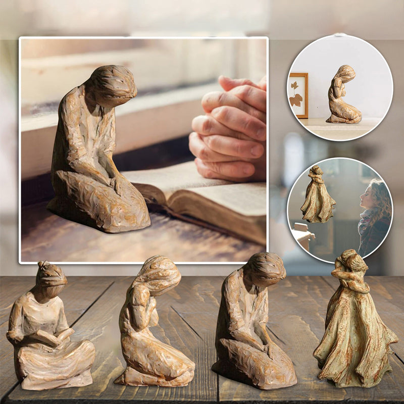 Inspirational Praying Woman Figurine Sculpture