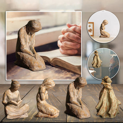 Inspirational Praying Woman Figurine Sculpture