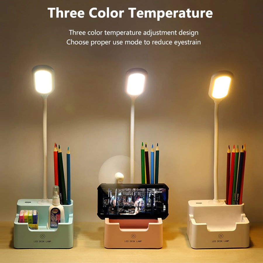 Compact Desk Lamp with Phone Stand