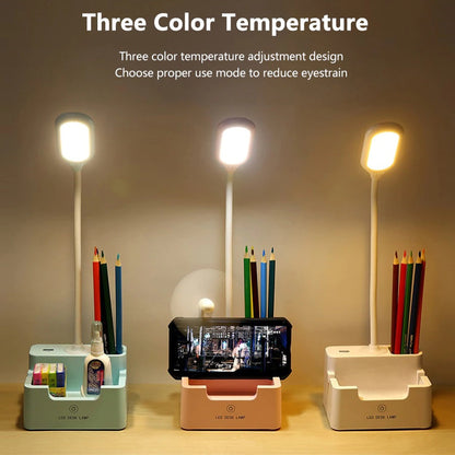 Compact Desk Lamp with Phone Stand