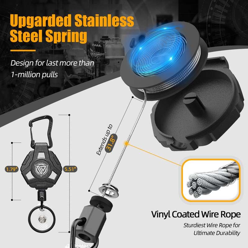 Durable Compact Retractable Keychain