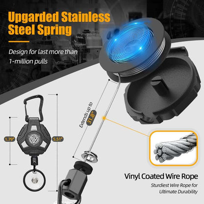 Durable Compact Retractable Keychain
