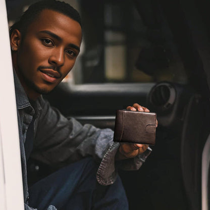 Authentic Leather RFID Blocking Wallet Card Holder