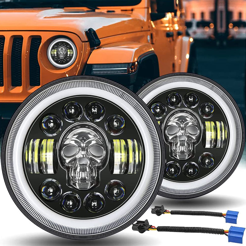 Tough 7 Inch LED Skull Headlamp - Cofik