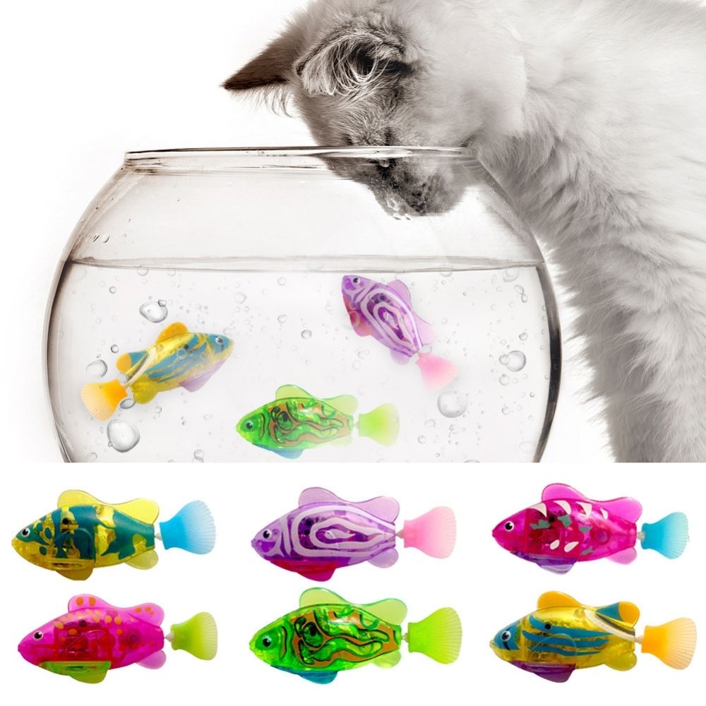 Colorful Interactive Cat Toy with Flashing Fish