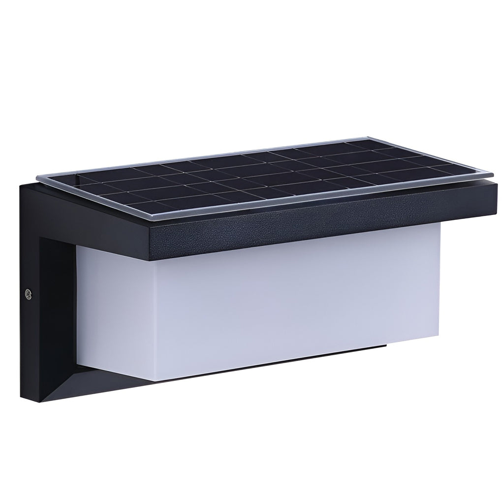 Outdoor Solar Powered Black Wall Sconce Light