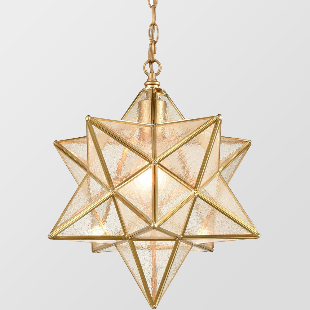 Beautiful Star Shaped Glass Pendant Lighting