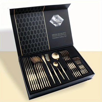 Premium Silverware Set 24-Piece Fine Dining Essentials