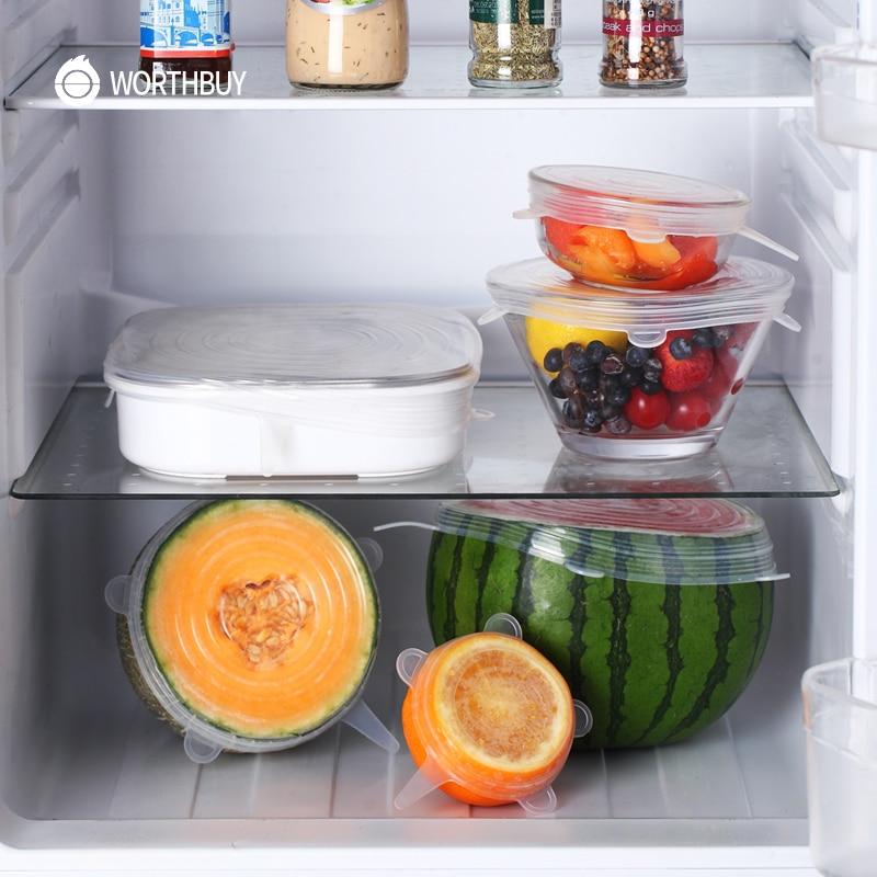 Reusable Silicone Food Covers Set