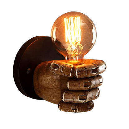 Edgy Metal Fist Wall Light Industrial Lamp Sconce
