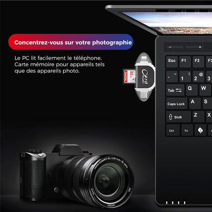Compact 4-in-1 SD TF Memory Card Adapter