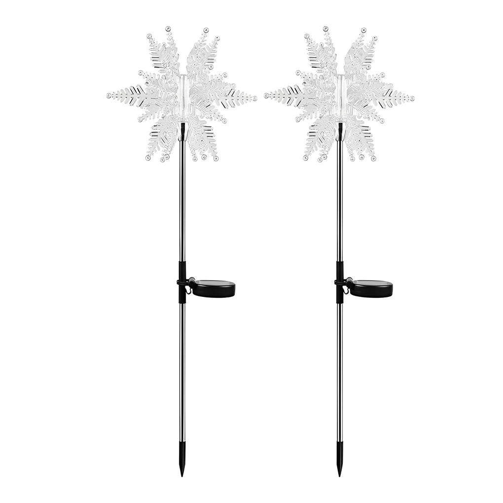 2PCS Colorful Ice Decor Waterproof Solar LED Garden Light