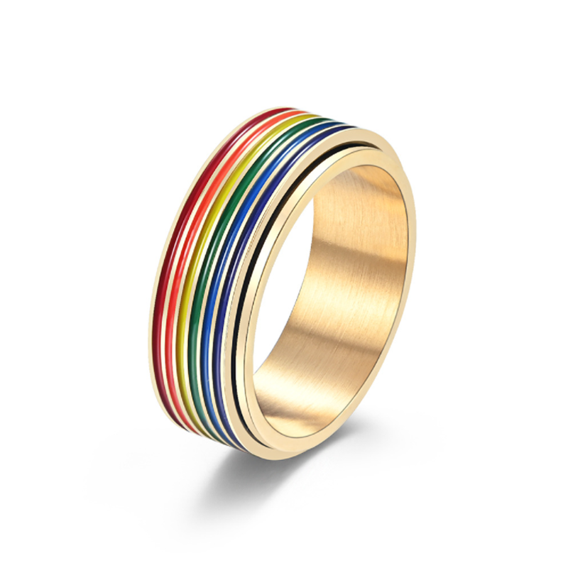 Colorful Metal Rainbow Band Ring - Cofik