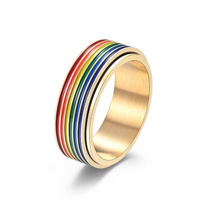 Colorful Metal Rainbow Band Ring - Cofik