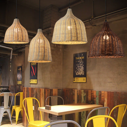 Natural Woven Pendant Lamp for Kitchen Island