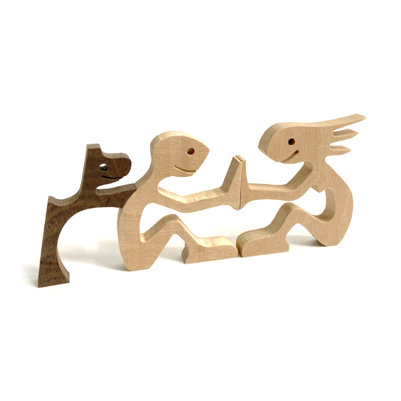 Handcrafted Wooden Pet Figurine Decor