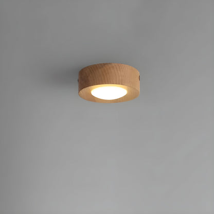 Brown Wooden LED Ceiling Lamp