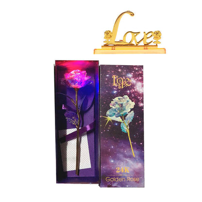 Sparkling Pink Valentine's Day Rose Figurine