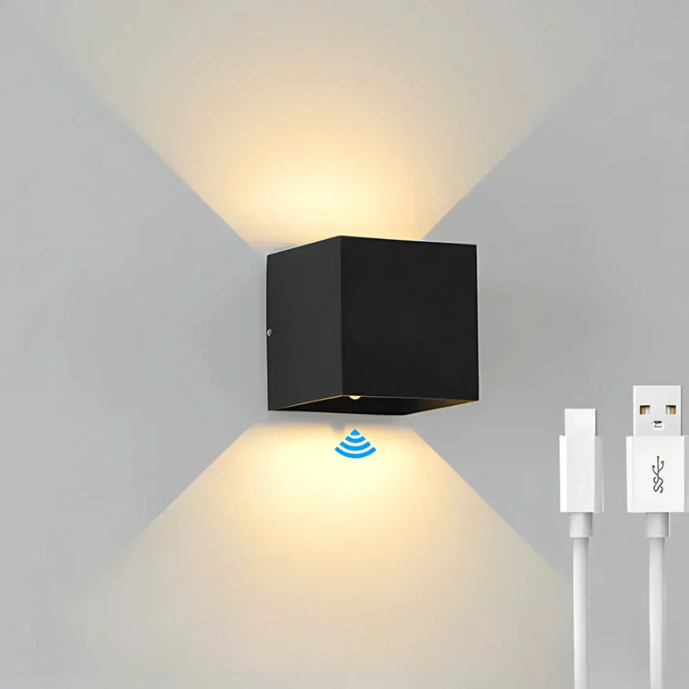 Sleek Black Metal Wall Lamp