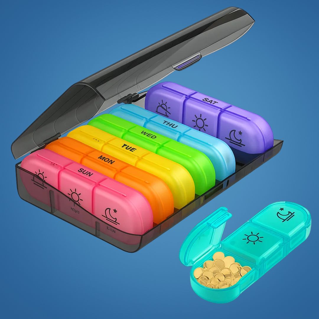 Daily Pill Box Organizer - Easy Open 7 Day Planner - Cofik