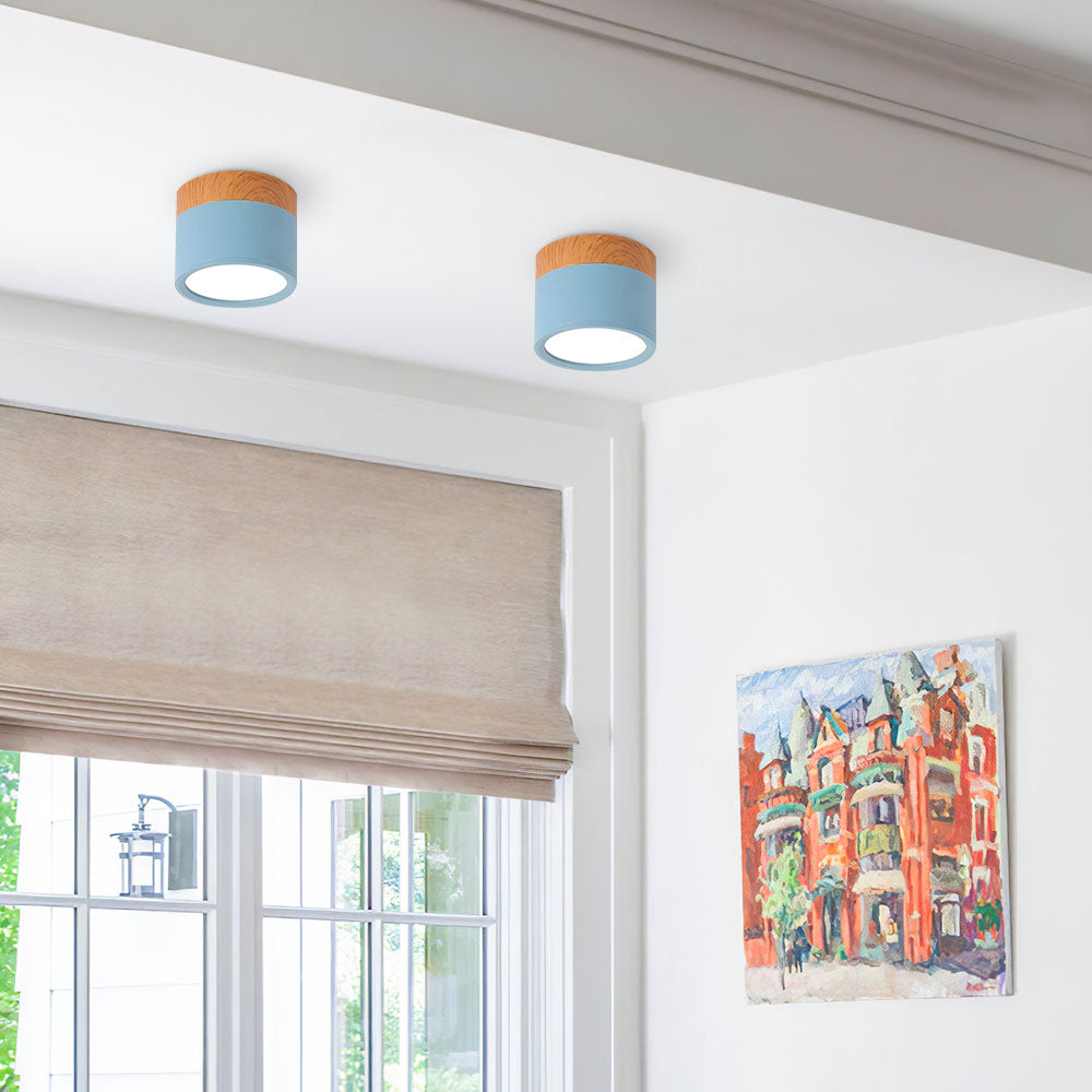 Soft White Wooden Ceiling Light Fixture