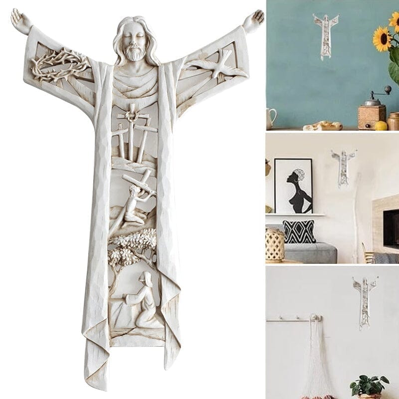 Inspirational Jesus Wall Cross Figurine - Cofik