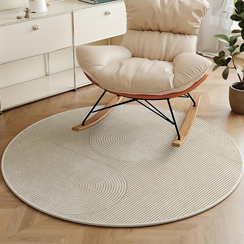 Non-Slip Round Rug in Nordic Style