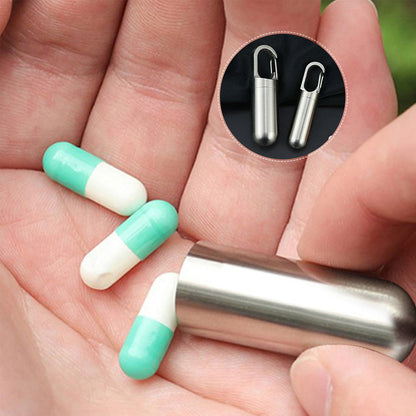 Travel Mini Pill Box Stainless Steel Case
