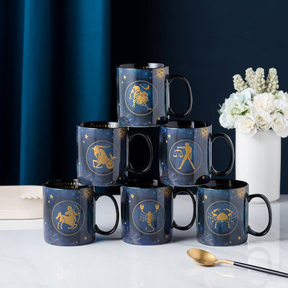 Navy Blue Astrology Ceramic Coffee Mug