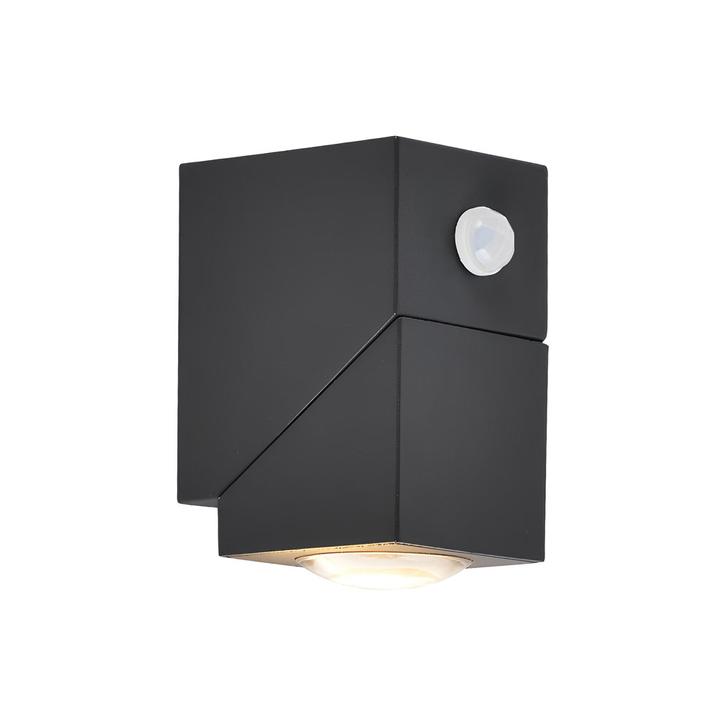 Motion Sensor Outdoor LED Wall Light Black Adjustable