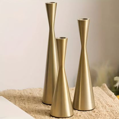 Modern Metal Slim Candle Holder Set of 3