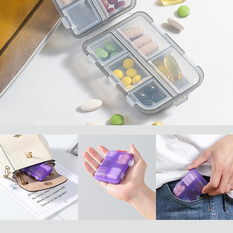 Portable Pill Box Case with 161 Custom Labels
