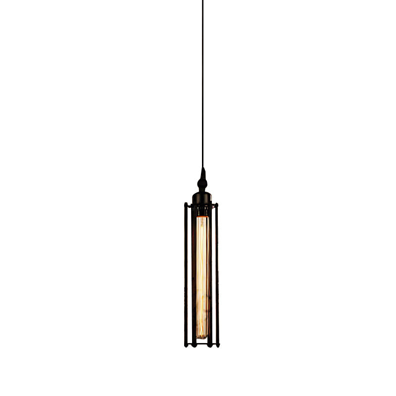 Vintage Metal Pendant Light with Edison Bulb