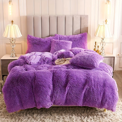 Cozy Fleece Duvet Cover Set with Zipper