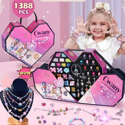Fun Beaded Jewelry Making Kit for Kids with Shiny Beads